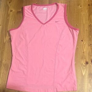 Nike Women's Fit Dry V-Neck Pink Tank Top
